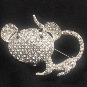 Crystal Mouse broche